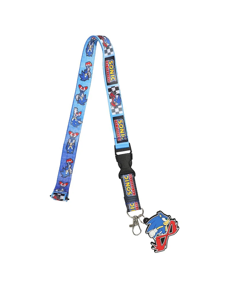 Sonic the Hedgehog Modern Lanyard with Breakaway Rubber Charm and Id Sleeve