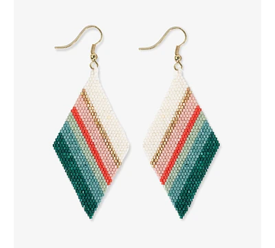 Ink + Alloy Frida Luxe Beaded Drop Earrings Teal + Poppy