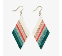 Ink + Alloy Frida Luxe Beaded Drop Earrings Teal + Poppy