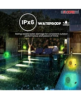 5 Core Outdoor Speakers Bluetooth 2Pcs Wireless Waterproof Patio Garden Speaker Rechargeable Solar Led Rock Garden Speaker Grdnspk Sp Gry 2PCS