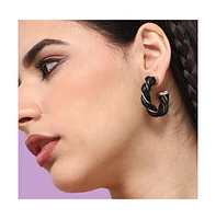 Sohi Women's Twisted Hoop Earrings