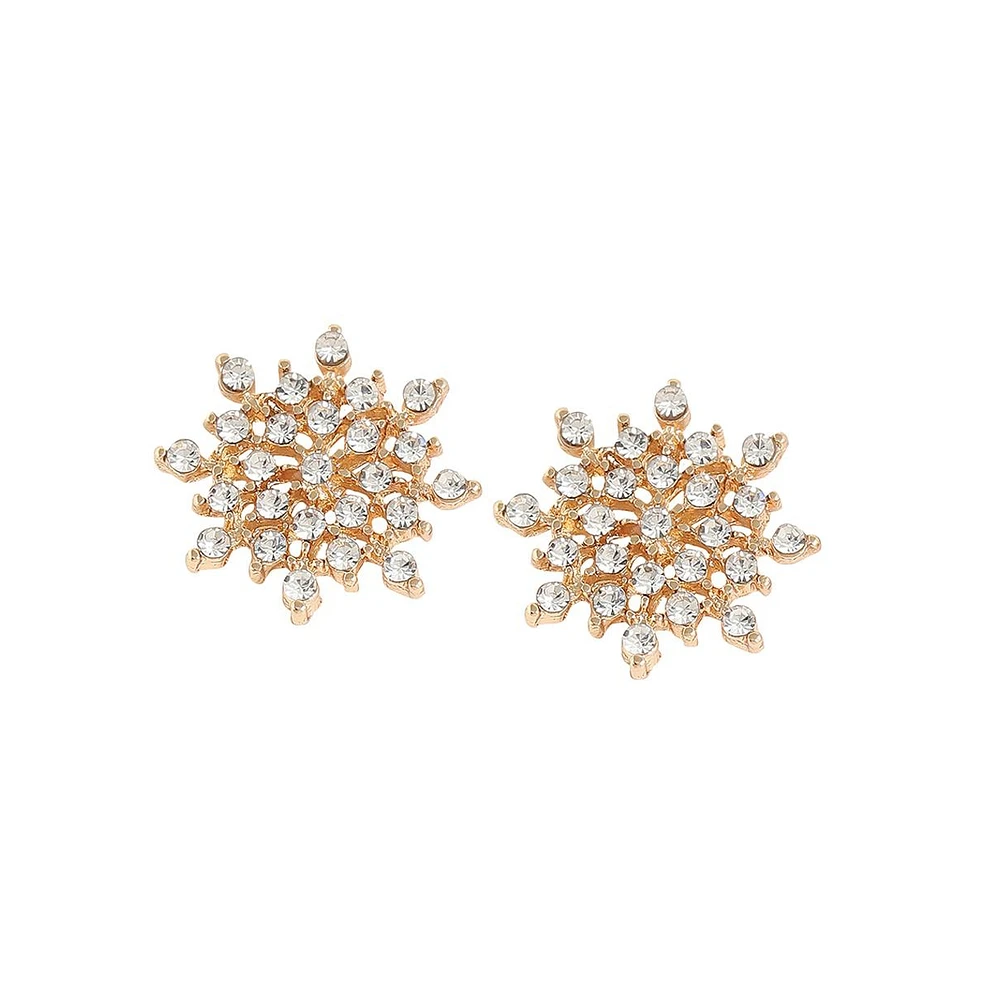 Sohi Women's Snowflake Stud Earrings