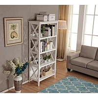 Simplie Fun 4 Tier Bookcases, 67" Bookshelf With Sturdy Solid Frame, Shelves For Home And Office Organizer