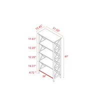 Streamdale Furniture 4 Tier Bookcases, 67" Bookshelf With Sturdy Solid Frame, Shelves For Home And Office Organizer