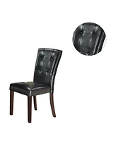 Streamdale Furniture Leather Upholstered Dining Chair, Black(Set Of 2)