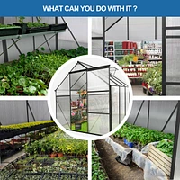 Durable 6x8 Ft Polycarbonate Greenhouse with Raised Base