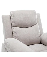 Streamdale Furniture Beige Fabric Power Recliner Chair with Massage and Heating