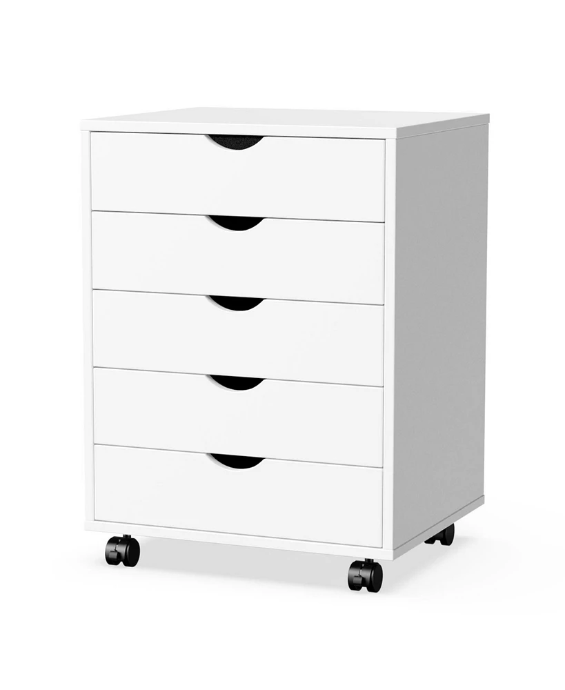 Simplie Fun 5 Drawer Chest with Mobile Wheels