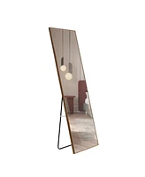 Simplie Fun Full Length Brown Solid Wood Frame Mirror - 58" x 15"