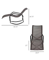 Streamdale Furniture Portable Brown Sun Lounger for Outdoor Sunbathing