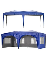 Simplie Fun 10'X20' Pop Up Canopy Tent with 6 Sidewalls + Bag