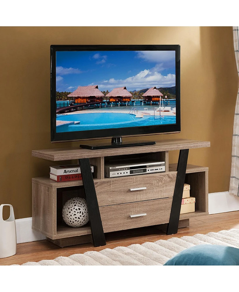 Simplie Fun Tv Stand Dark Taupe Black