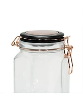 Amici Home Adler Collection Food Safe Hermetic Preserving Glass Canister With Lid & Clippers, Oz