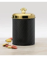 Amici Pet Woofgang Storage Canister, 70 oz., Black w/ Gold Lid