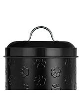 Amici Pet Puppy Paws Metal Food Canister, Medium, 104 oz.