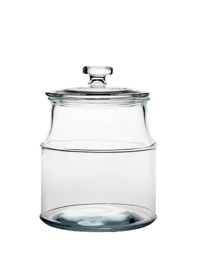 Amici Home Carlisle Glass Canister Round Jar, Food Safe, Airtight Lid with Handle and Plastic Gasket, For Kitchen & Pantry, 68 Ounces, Medium