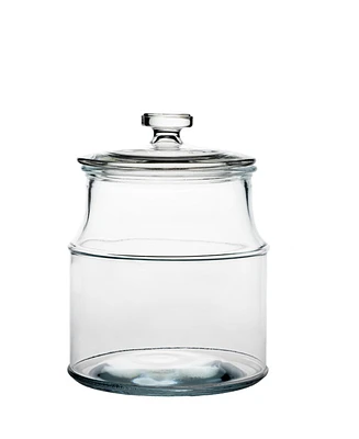 Amici Home Carlisle Glass Canister Round Jar, Food Safe, Airtight Lid with Handle and Plastic Gasket, For Kitchen & Pantry, 68 Ounces, Medium