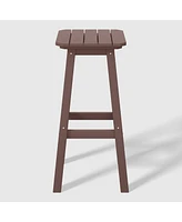 WestinTrends 29" Hdpe Outdoor Patio Square Bar Stools (Set of 2)