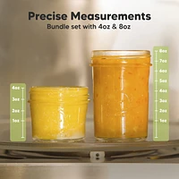 KeaBabies 8pk Prep Baby Food Storage Containers, Leak-Proof, Bpa Free Glass Jars for Feeding