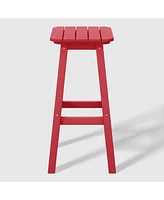 WestinTrends 29" Hdpe Outdoor Patio Square Bar Stools (Set of 2)