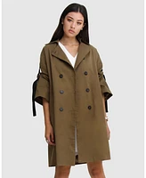 Belle & Bloom Women's Russian Romance Oversized Trench Coat - Military