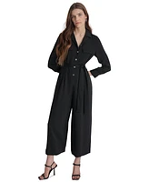 Dkny Women's Button-Front Belted Wide-Leg Jumpsuit