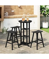 WestinTrends Outdoor Patio Bar Height Table and Stool 4-Piece Dining Set