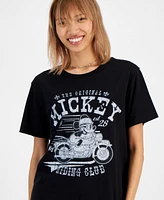 Disney Juniors' Mickey Motorcycle Club Cotton Crewneck Tee