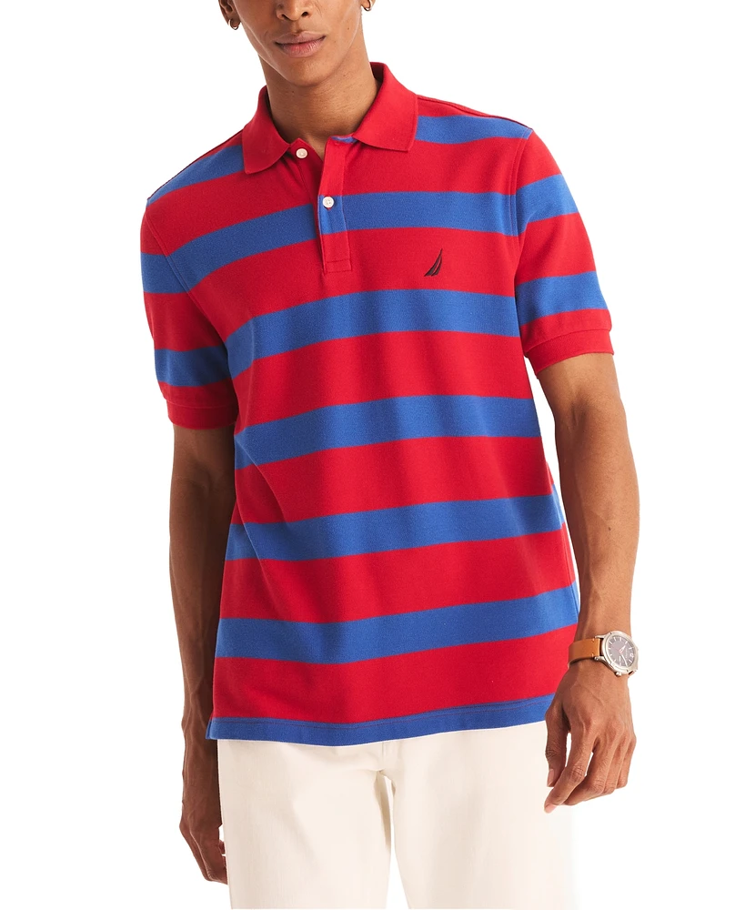 Nautica Men's Classic Short Sleeve Striped Deck Polo Shirt