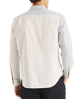 Nautica Men's Long Sleeve Button-Down Striped Oxford Shirt