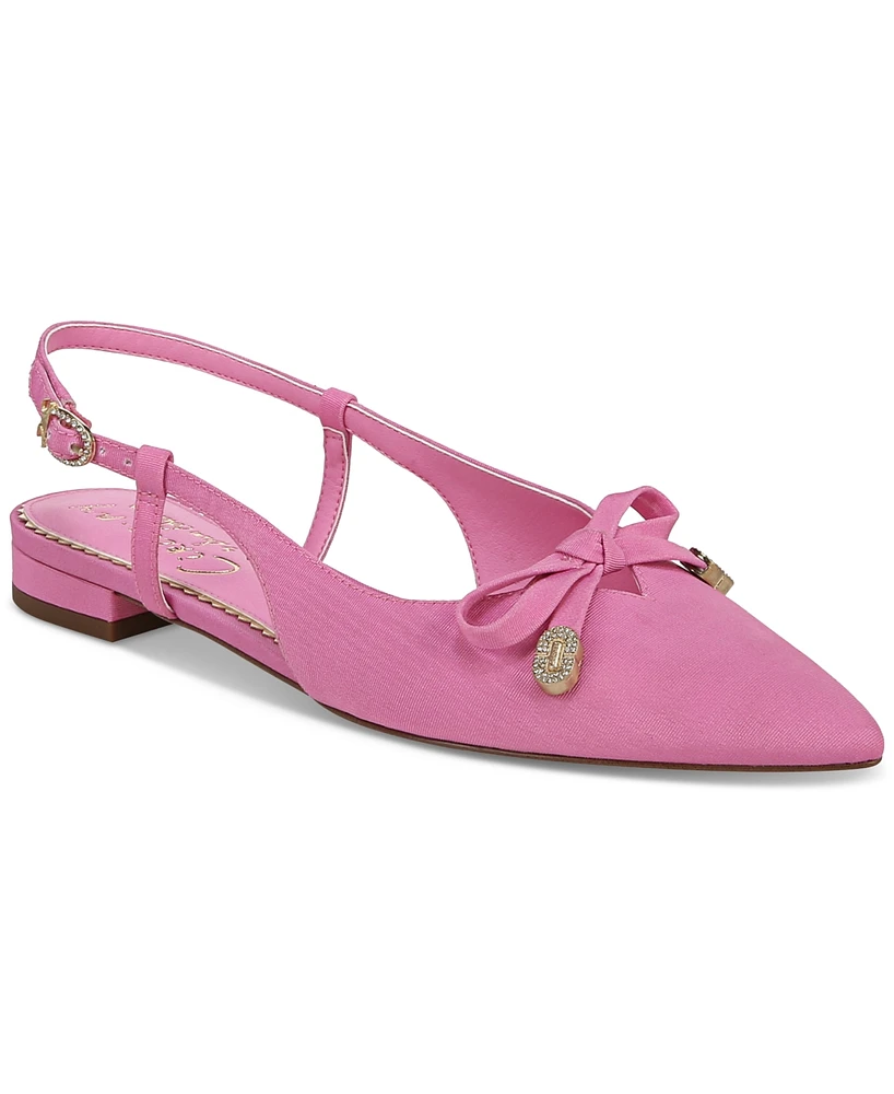 Circus Ny by Sam Edelman Women's Lafayette Pointed-Toe Slingback Bow Flats