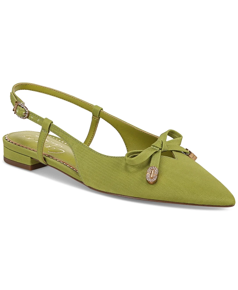 Circus Ny by Sam Edelman Women's Lafayette Pointed-Toe Slingback Bow Flats