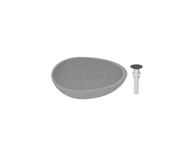 Casainc 15.35'' Concrete Oval Bathroom Sink