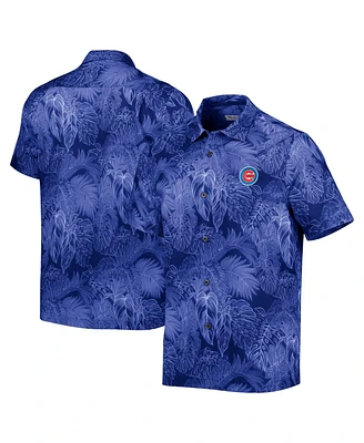 Tommy Bahama Men's Royal Chicago Cubs Coast Luminescent Fronds Island Zone Button-Up Camp Shirt