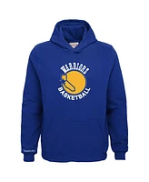 Mitchell & Ness Big Boys and Girls Royal in State Warriors Hardwood Classics Retro Logo Pullover Hoodie