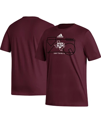 Adidas Men's Maroon Texas A M Aggies Locker Lines Softball Fresh T-Shirt