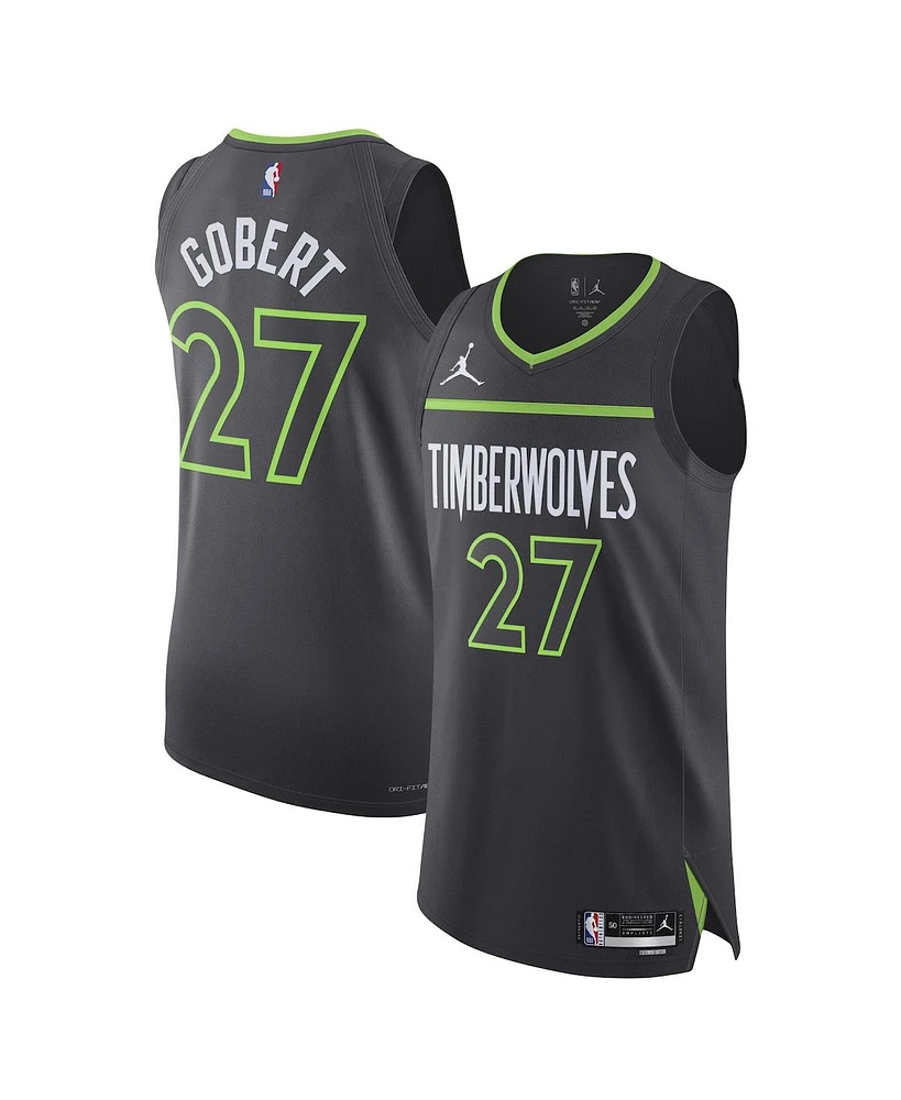 Jordan Men's Rudy Gobert Anthracite Minnesota Timberwolves Authentic Player Jersey - Statement Edition