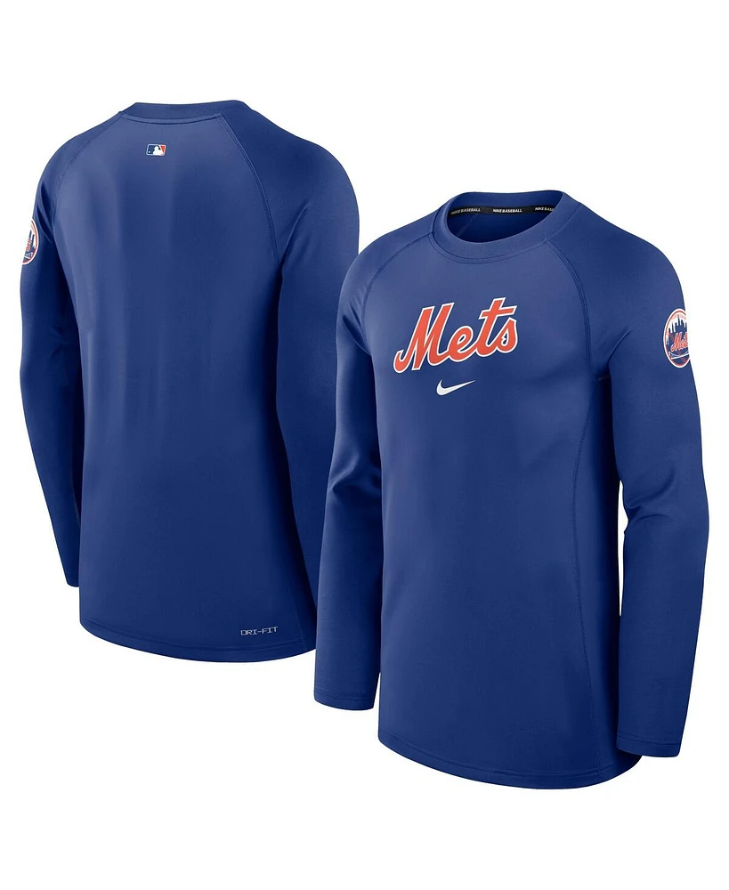 Nike Men's Royal New York Mets Authentic Collection Game Time Raglan Performance Long Sleeve T-Shirt