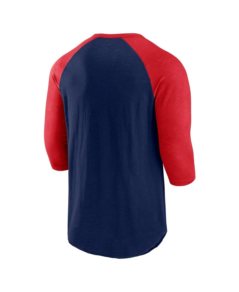 Fanatics Men's / Atlanta Braves Historical Win 3/4-Sleeve Henley T-Shirt