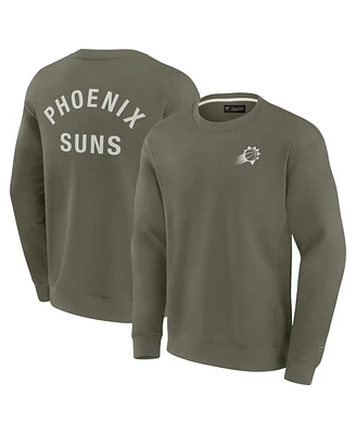 Fanatics Signature Men's and Women Olive Phoenix Suns Super Soft Pullover Crew Sweatshirt