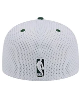 New Era Men's White/Hunter Green Milwaukee Bucks Throwback 2Tone 59FIFTY Fitted Hat