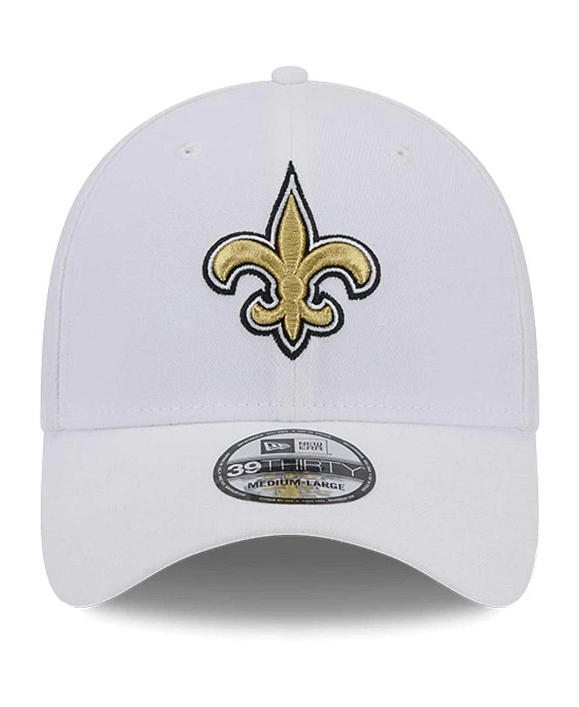 New Era Men's White Orleans Saints Main 39THIRTY Flex Hat