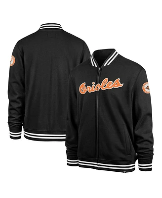 '47 Brand Men's Black Baltimore Orioles Pack Pro Camden Full-Zip Track Jacket