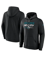 Fanatics Men's San Jose Sharks Authentic Pro Alternate Wordmark Pullover Hoodie