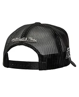 Mitchell Ness Men's Los Angeles Kings Script Side Patch Trucker Adjustable Hat