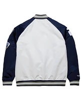 Mitchell & Ness Men's Derek Jeter White/Navy New York Yankees Cooperstown Collection Legends Lightweight Satin Raglan Full-Snap Jacket