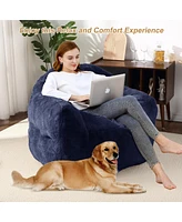 Caromio Giant Bean Bag Sofa Chair with Armrests for Adults High-Density Foam Stuffed