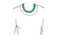 Bling Jewelry Large Natural Stones Cluster Multi Strand Collar Necklace & Stretch Bracelet Set