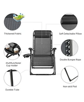 Slickblue Oversize Lounge Chair with Cup Holder of Heavy Duty for Outdoor