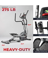 Sunny Health & Fitness Elite Interactive Series Cross Trainer Elliptical and Exclusive SunnyFit App Enhanced Bluetooth Connectivity – Sf-E32004